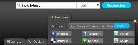 Partager un morceau d'un clic