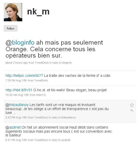NKM répond sur Twitter.