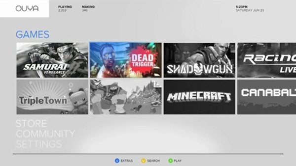 Interface de la console Ouya