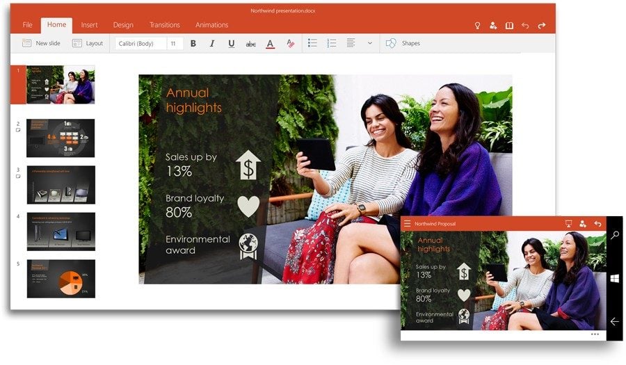 PowerPoint pour Windows 10