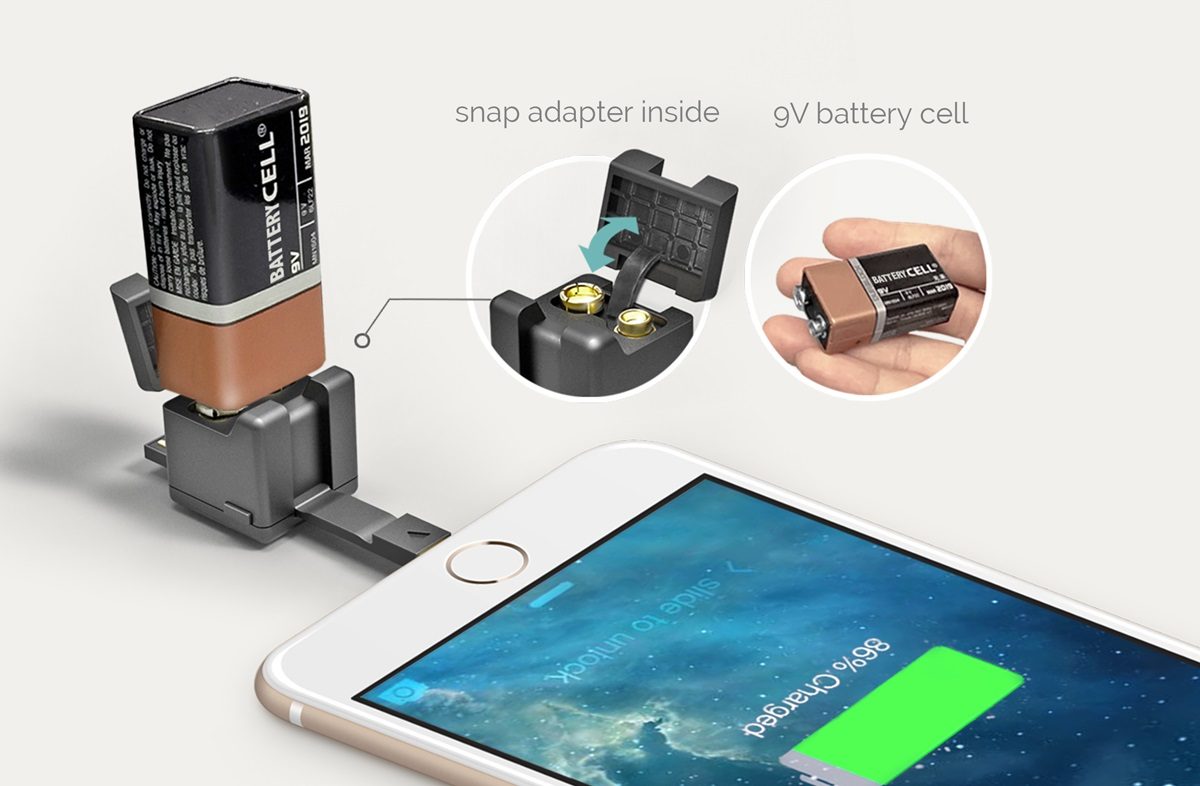 Le WonderCube accepte les piles 9 V