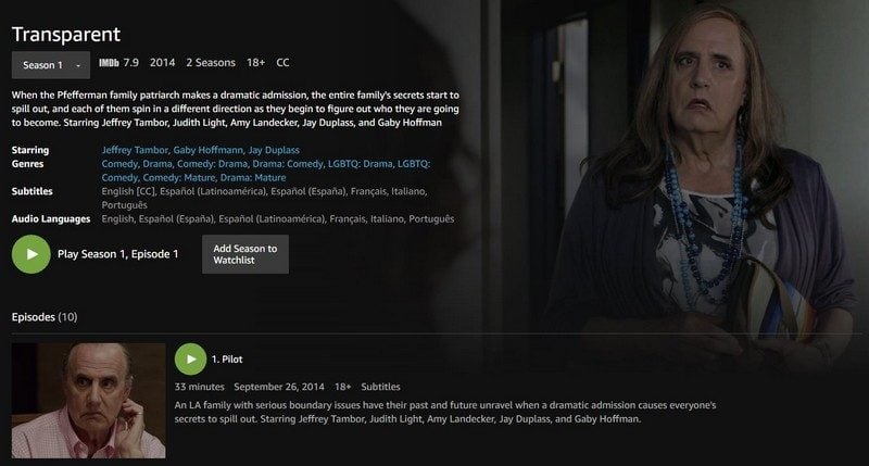 La série Amazon Original Transparent.
