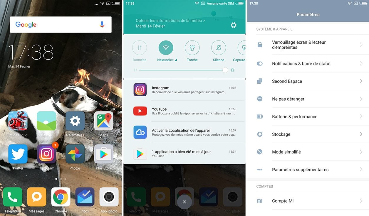Interface du Xiaomi Redmi Note 4