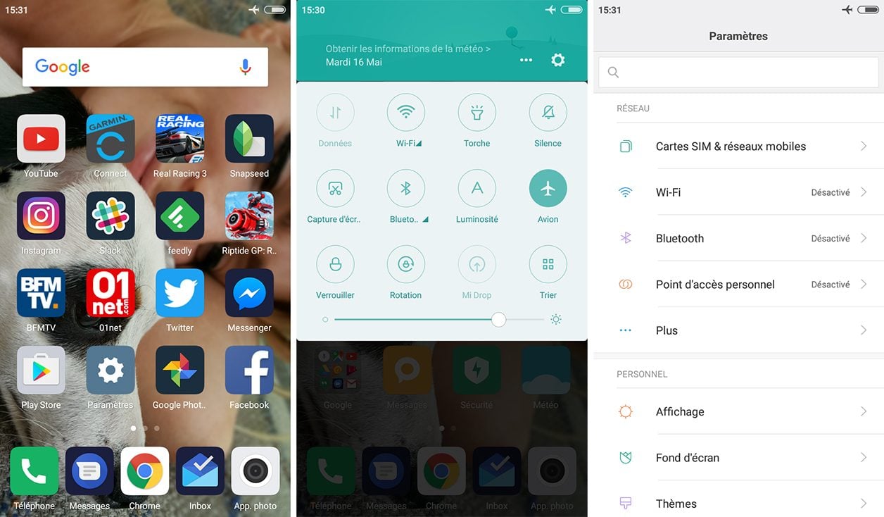 Interface du Xiaomi Redmi 4X