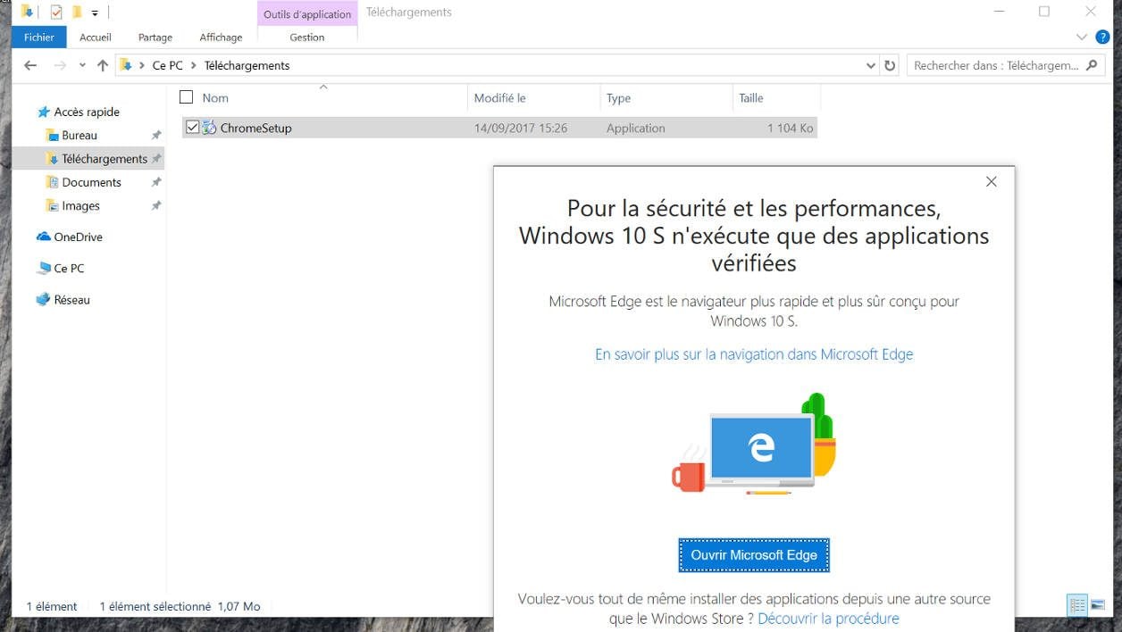 Installation Windows 10 S