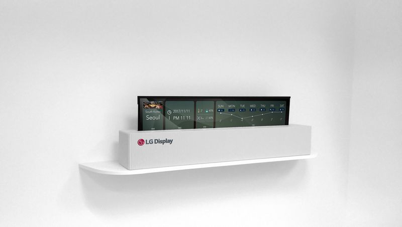 L'écran TV LG plié.