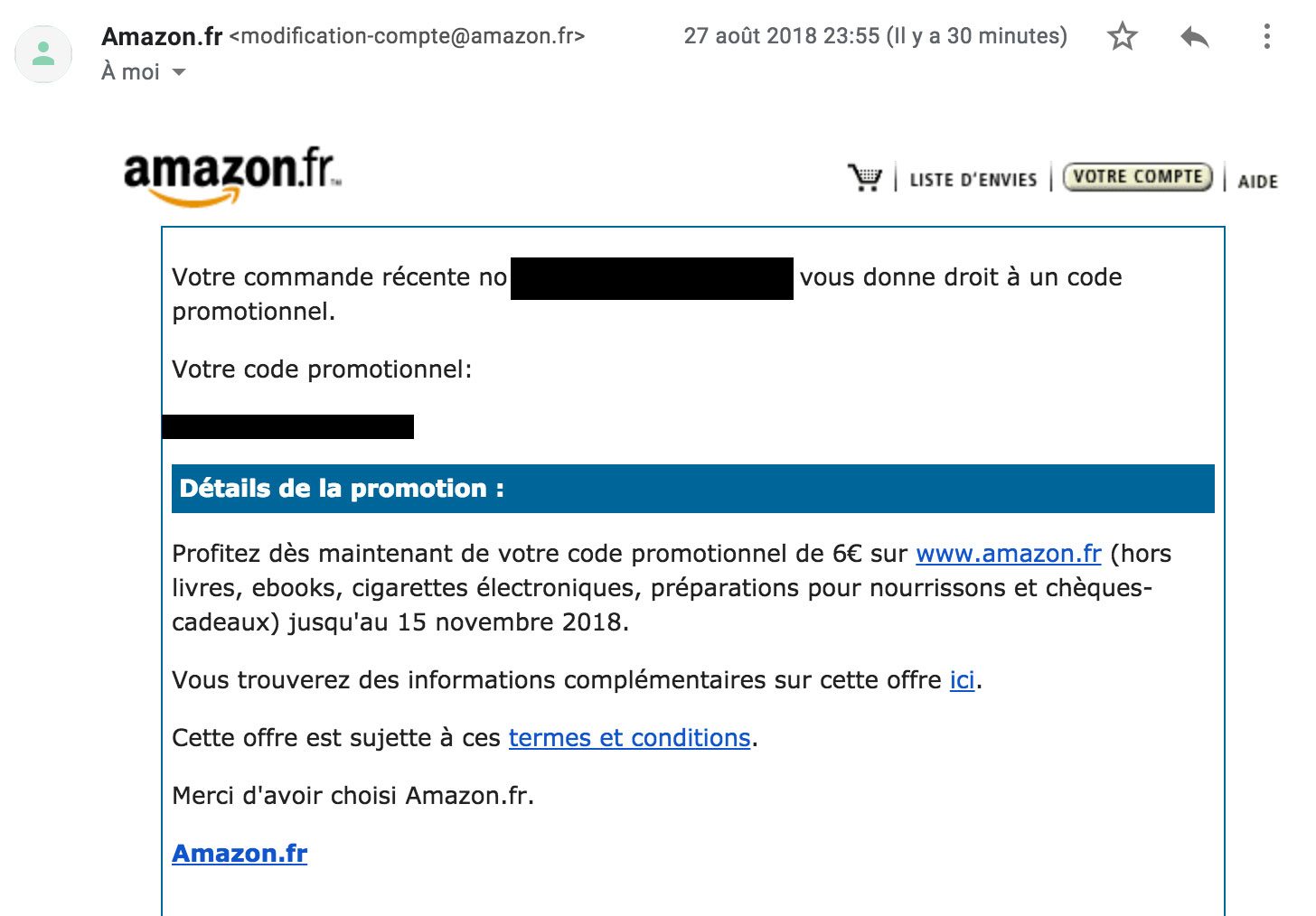 code promo Amazon