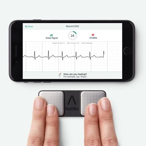Le dispositif Kardia Mobile.