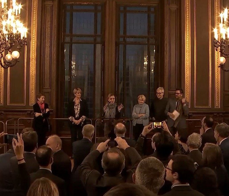 La secrétaire d'Etat à l'économie Agnès Pannier-Runacher lors de la cérémonie des voeux de l'Arcep.