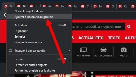 Onglets Chrome