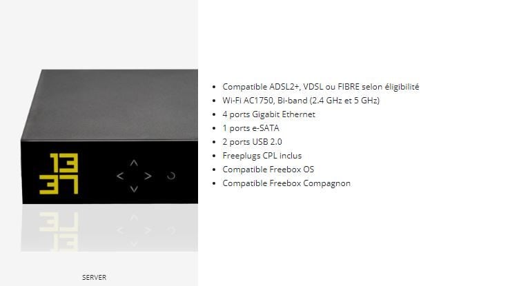 Les nouvelle spécifications du Server de la Freebox Mini 4K.