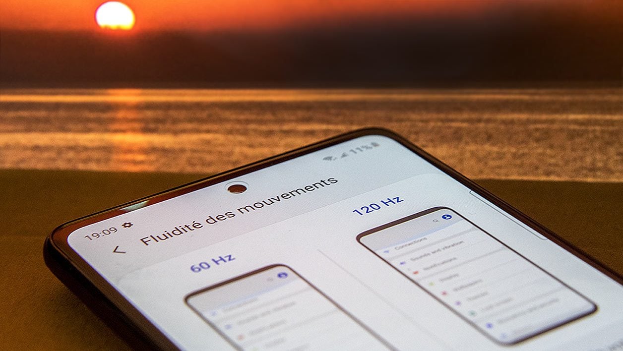 Le S20 FE propose de choisir entre 60 et 120 Hz.