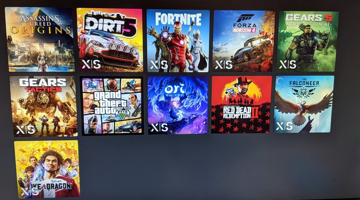 Interface Xbox Series X