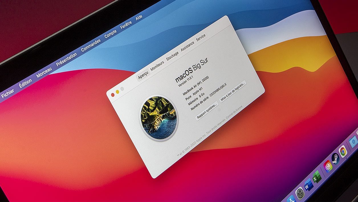 On retrouve macOS Big sur ce Mac M1