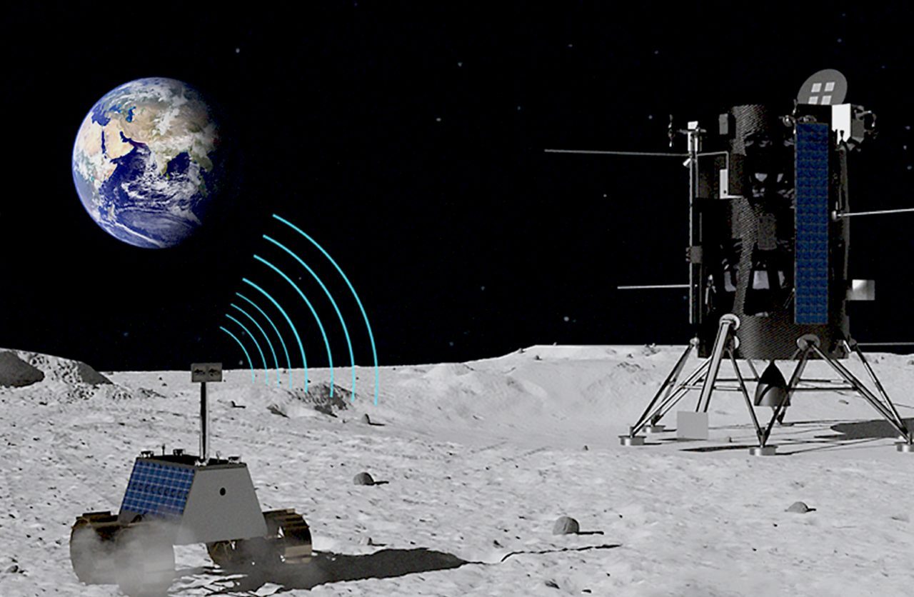 Les tests de communication en 4G auront lieu entre le rover et l'atterrisseur.