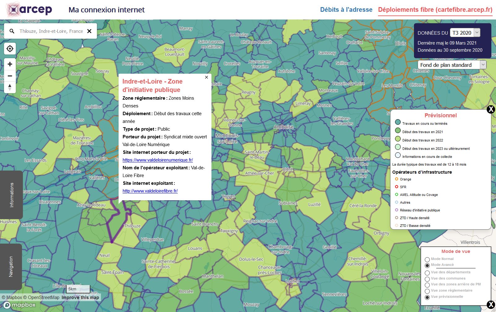 C'est aussi un outil qui permet d'afficher les informations à différentes échelles : la commune, le département et la région.