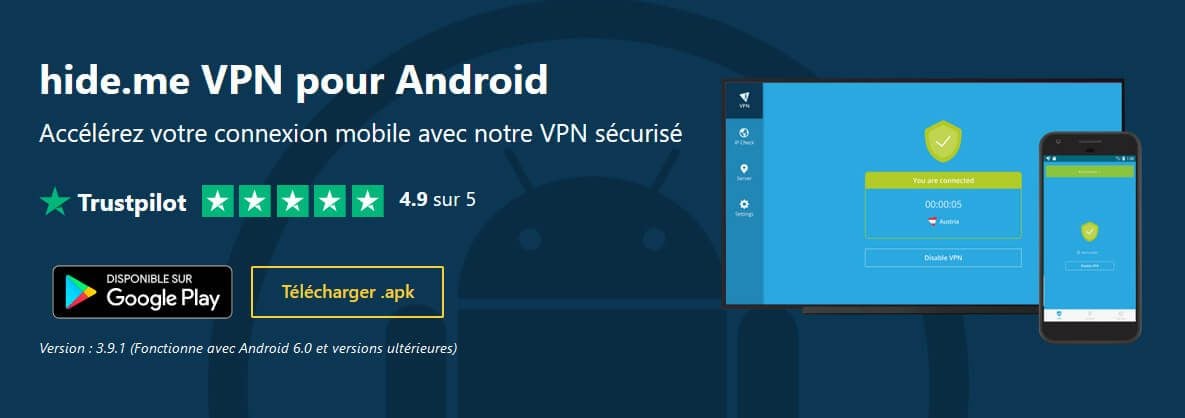 Hide me VPN gratuit Android