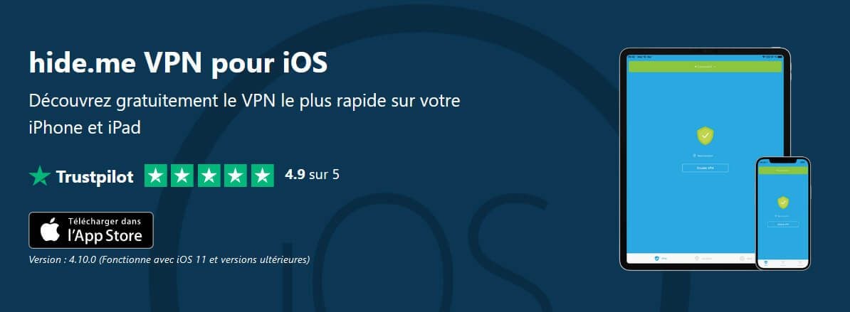 Hide.me VPN gratuit iPhone