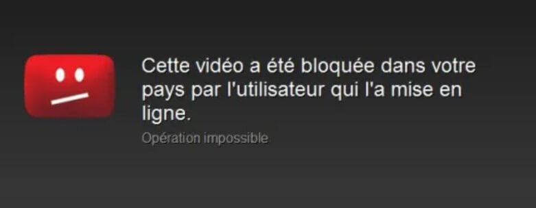 Message erreur vidéo YouTube