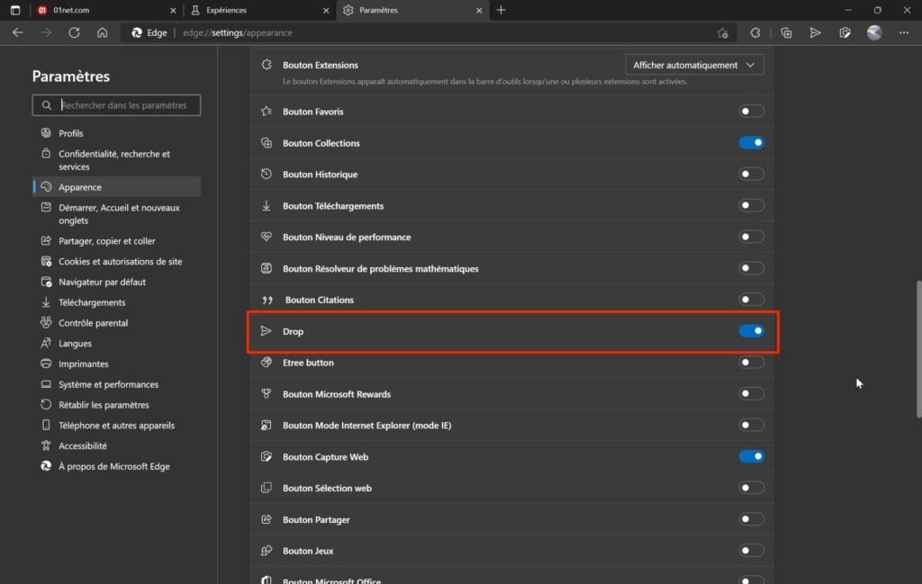 Microsoft Edge Drop