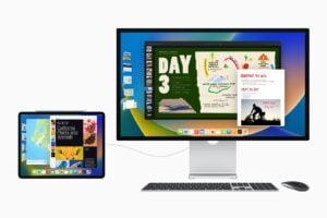Stage Manager, nouveauté d'iPadOS 16, fonctionne également sur un écran externe.