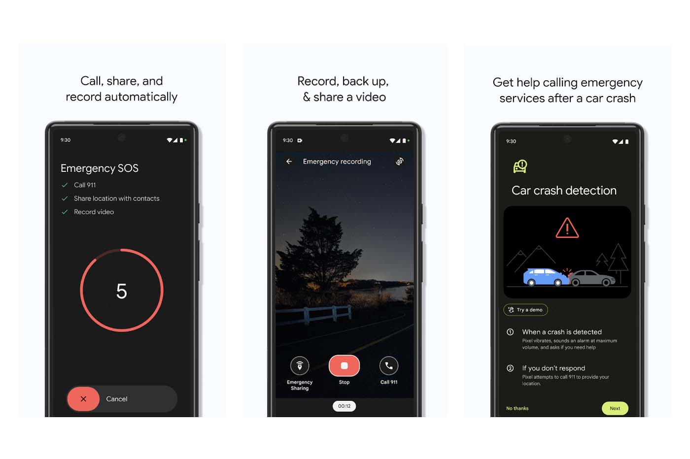 L'application Sécurité personnelle des smartphones Pixels.