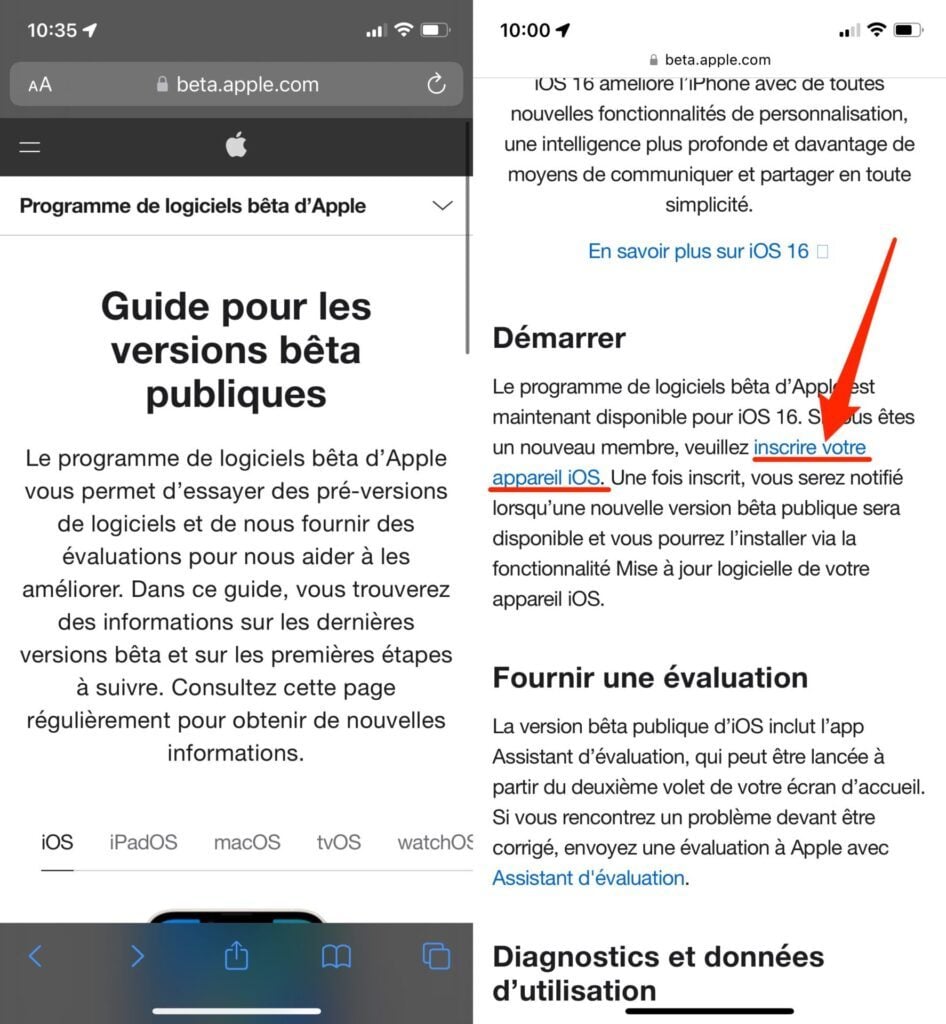 iOS 16 Beta publique