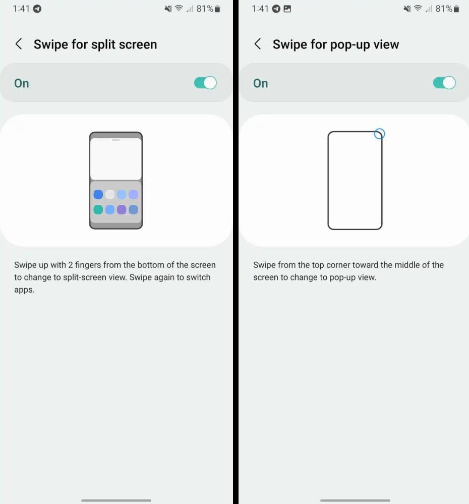 gestes multifenetres samsung one ui 5