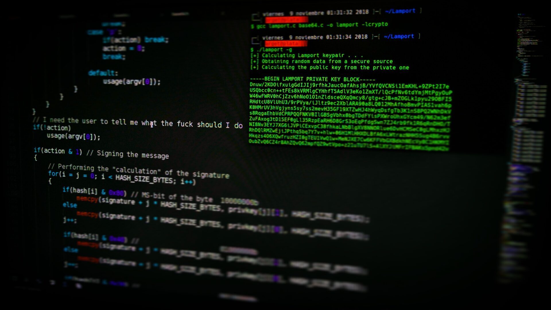 Code informatique piratage