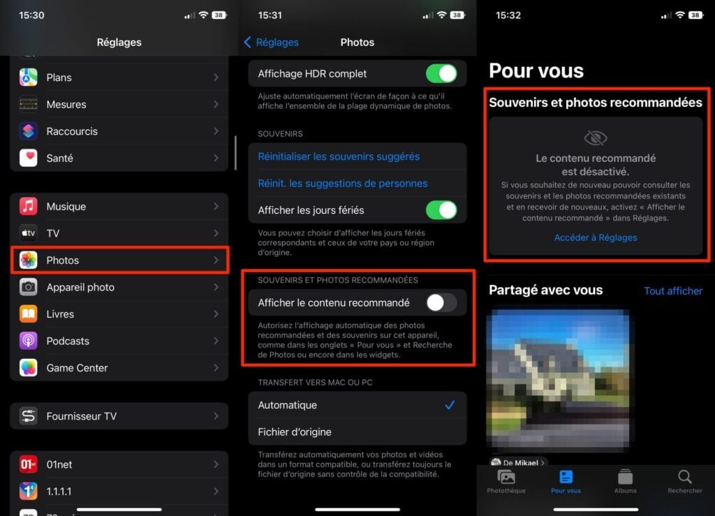 iOS 16 souvernirs photos