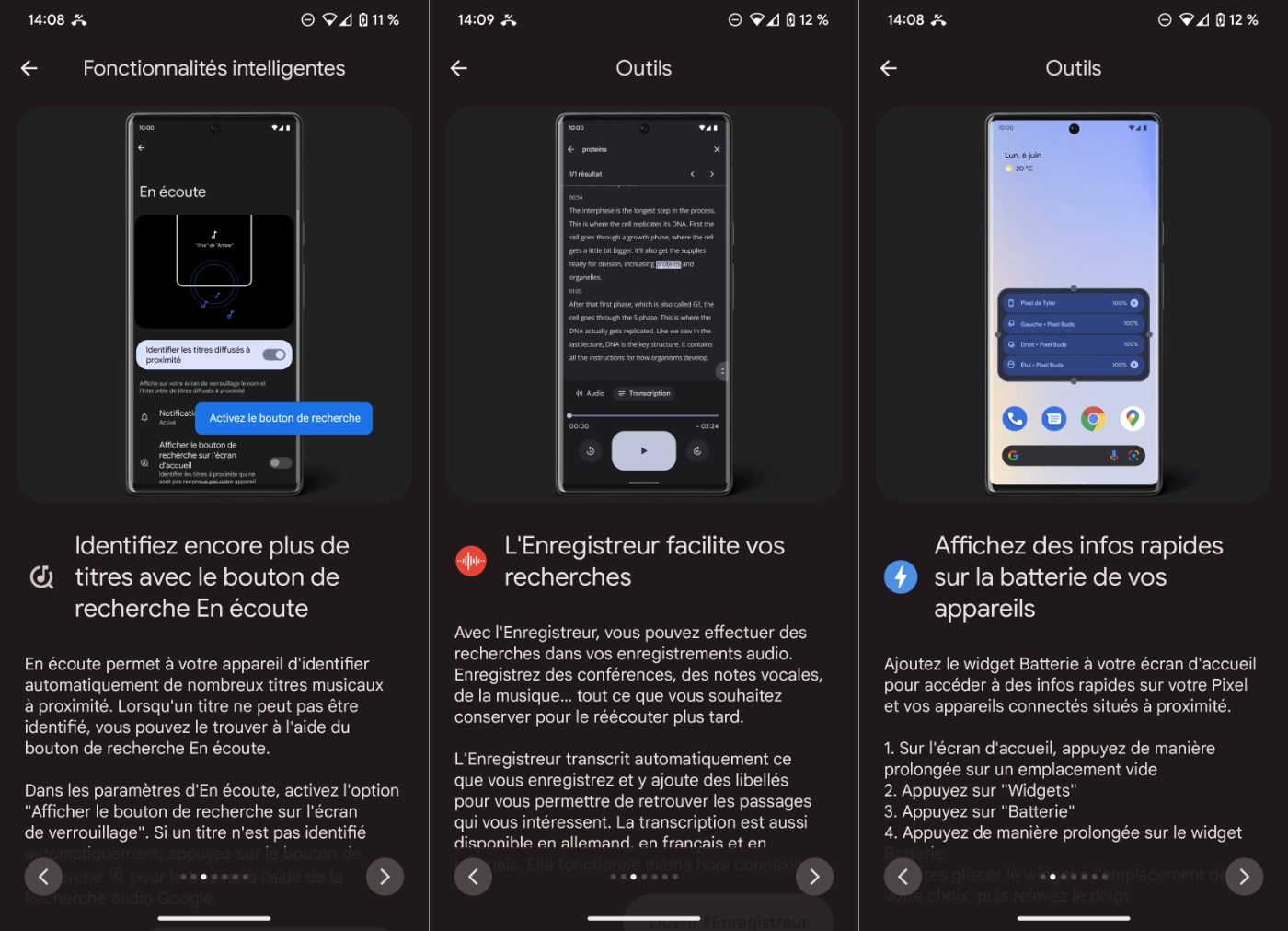 fonctionnalites interface google pixel 7 pro