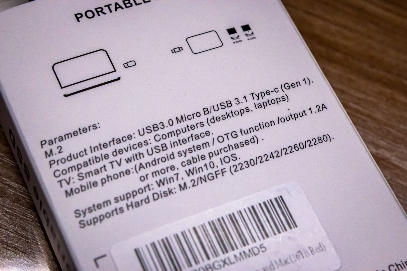 Faux SSD Amazon : boîte