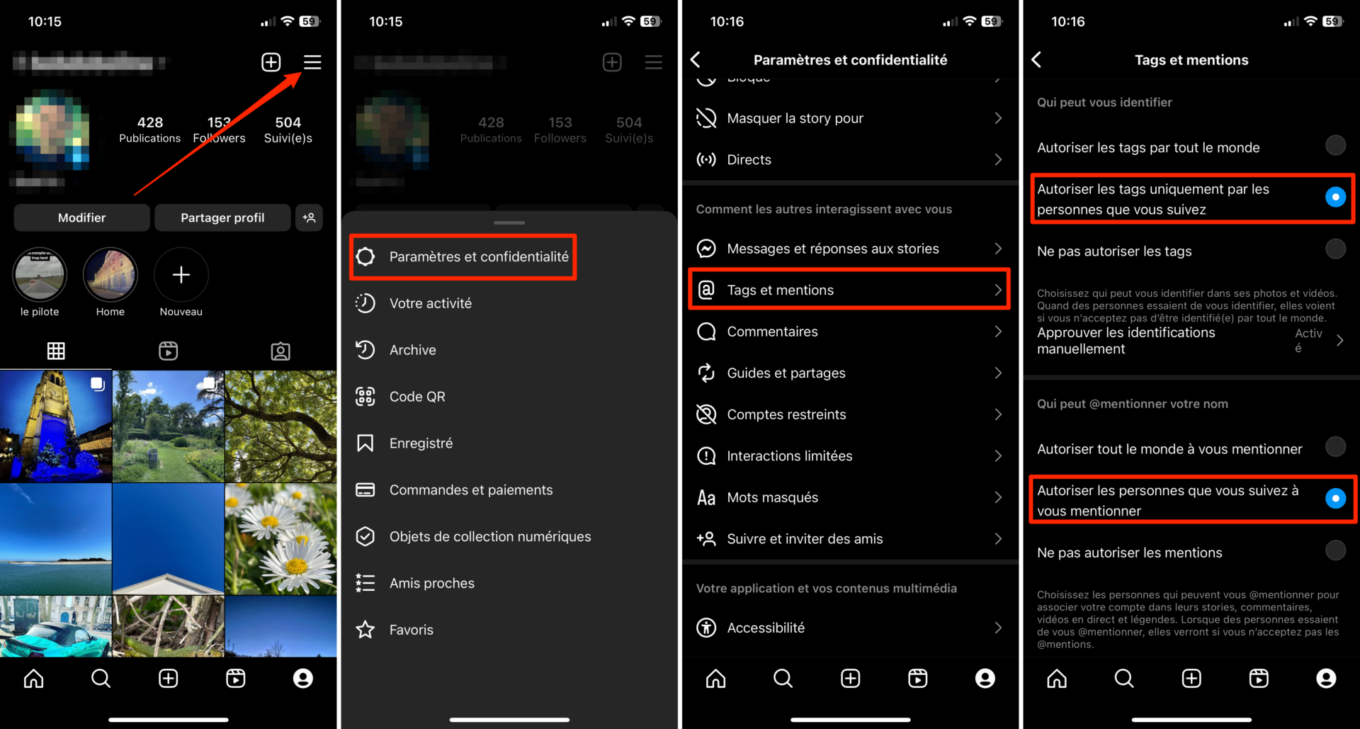 Instagram comment empêcher un compte de vous identifier
