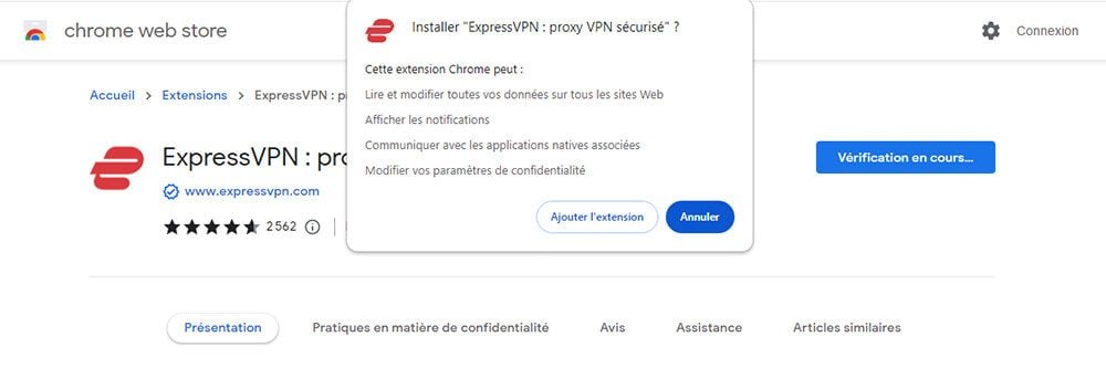 Installation Extension VPN Google Chrome