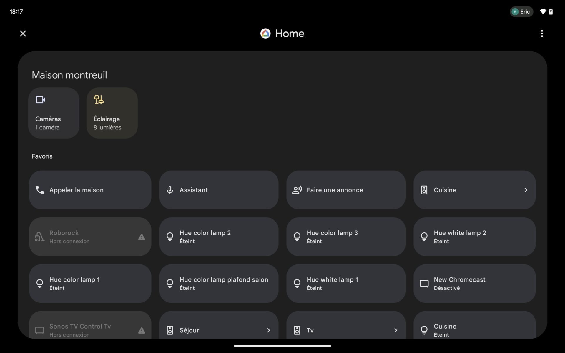 Pixel Tablet : l'app Google Home
