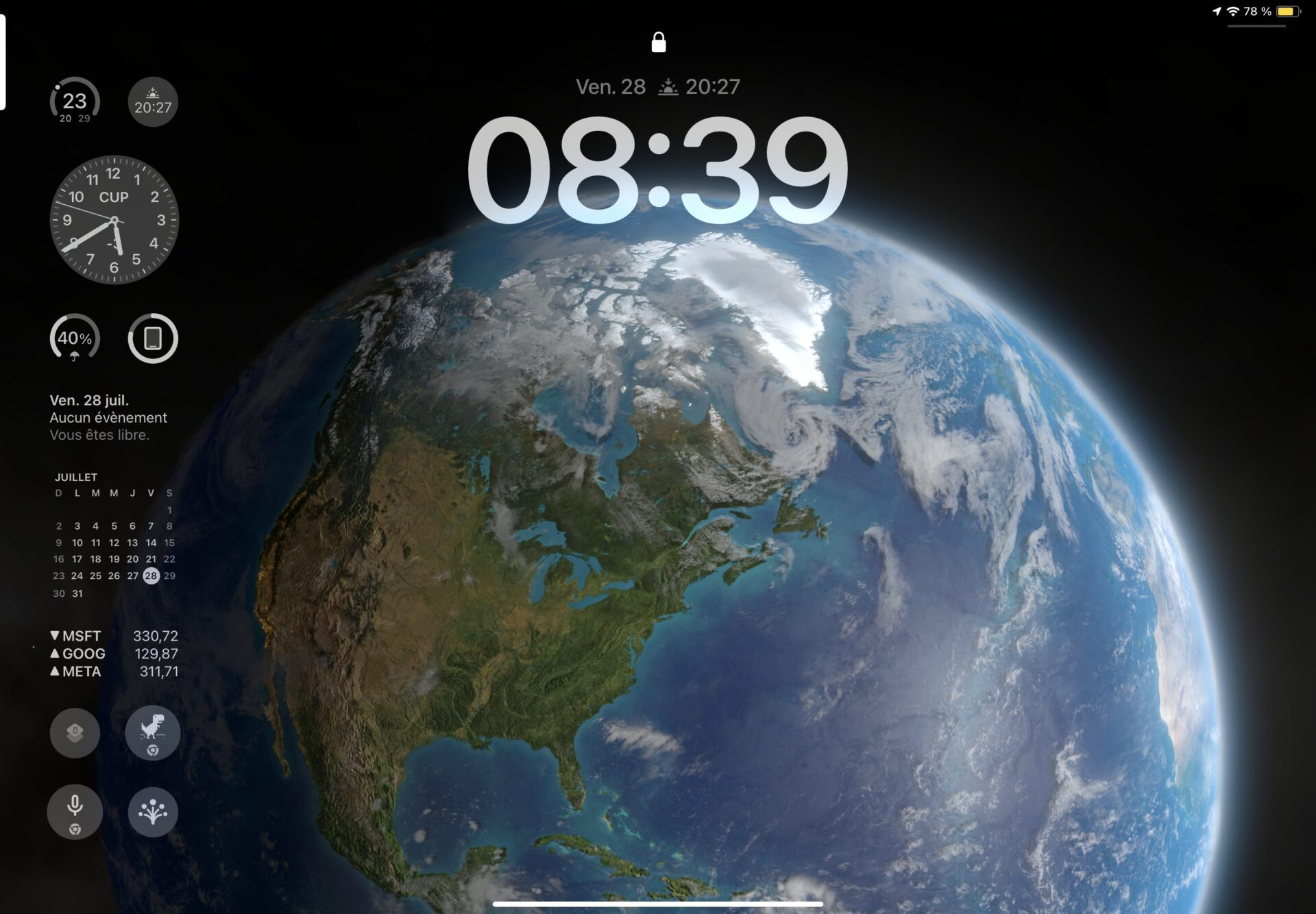 iPadOS 17 widgets verrouillé