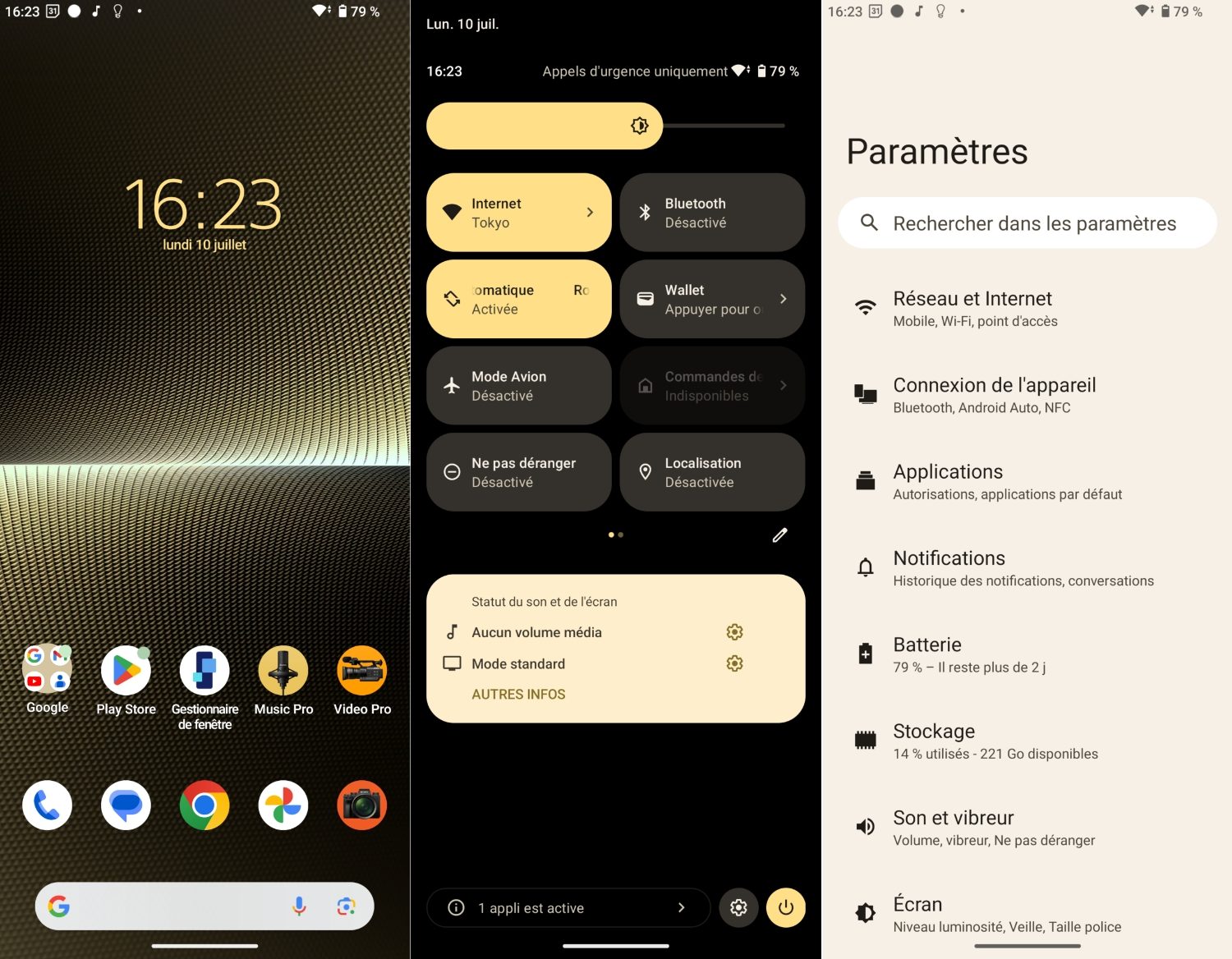 interface sony xperia 1 V