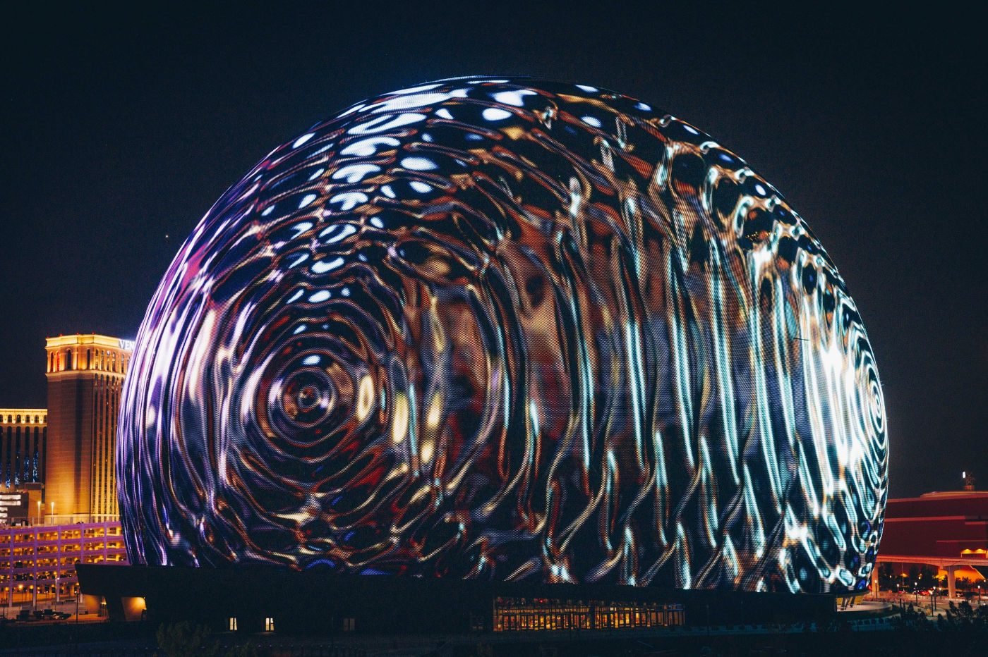 las vegas sphere ecran msg