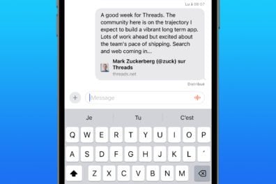 Threads Message prévisualisation
