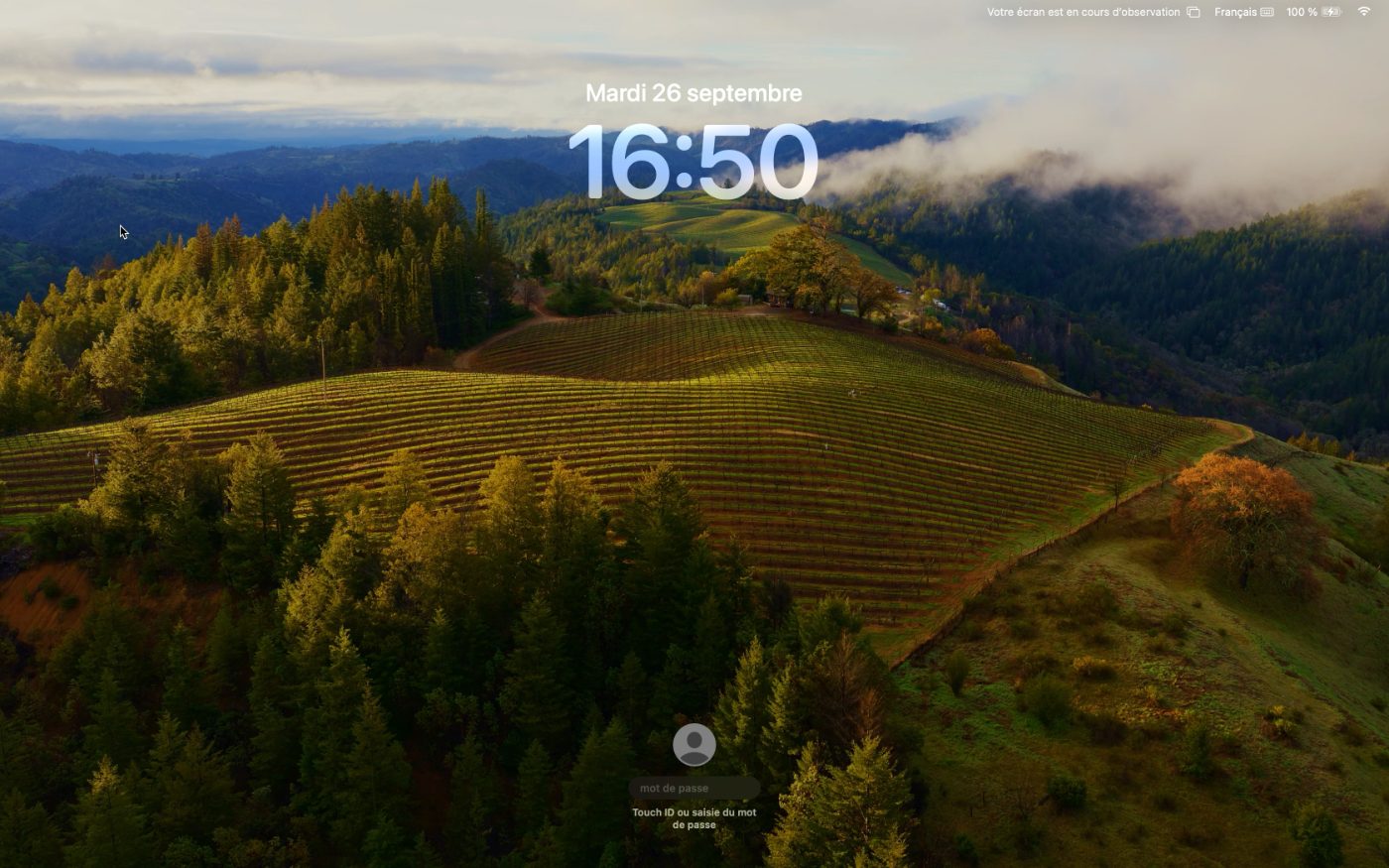 Macos Sonoma Version Finale écran Verrouillé