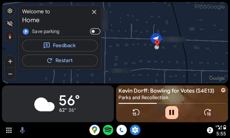 Enregistrer Place Parking Android Auto