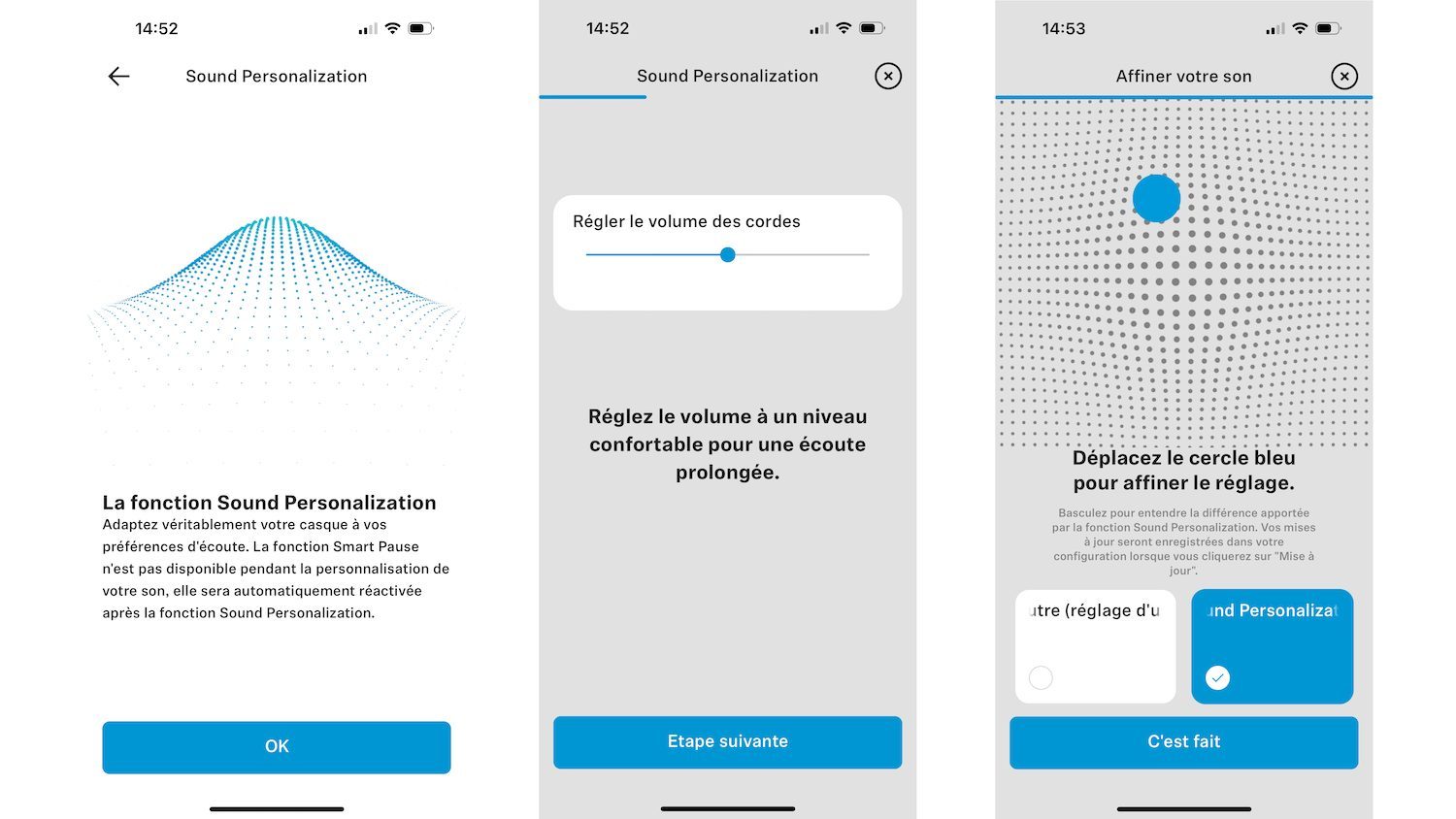 Appli Sennheiser Personnalisation