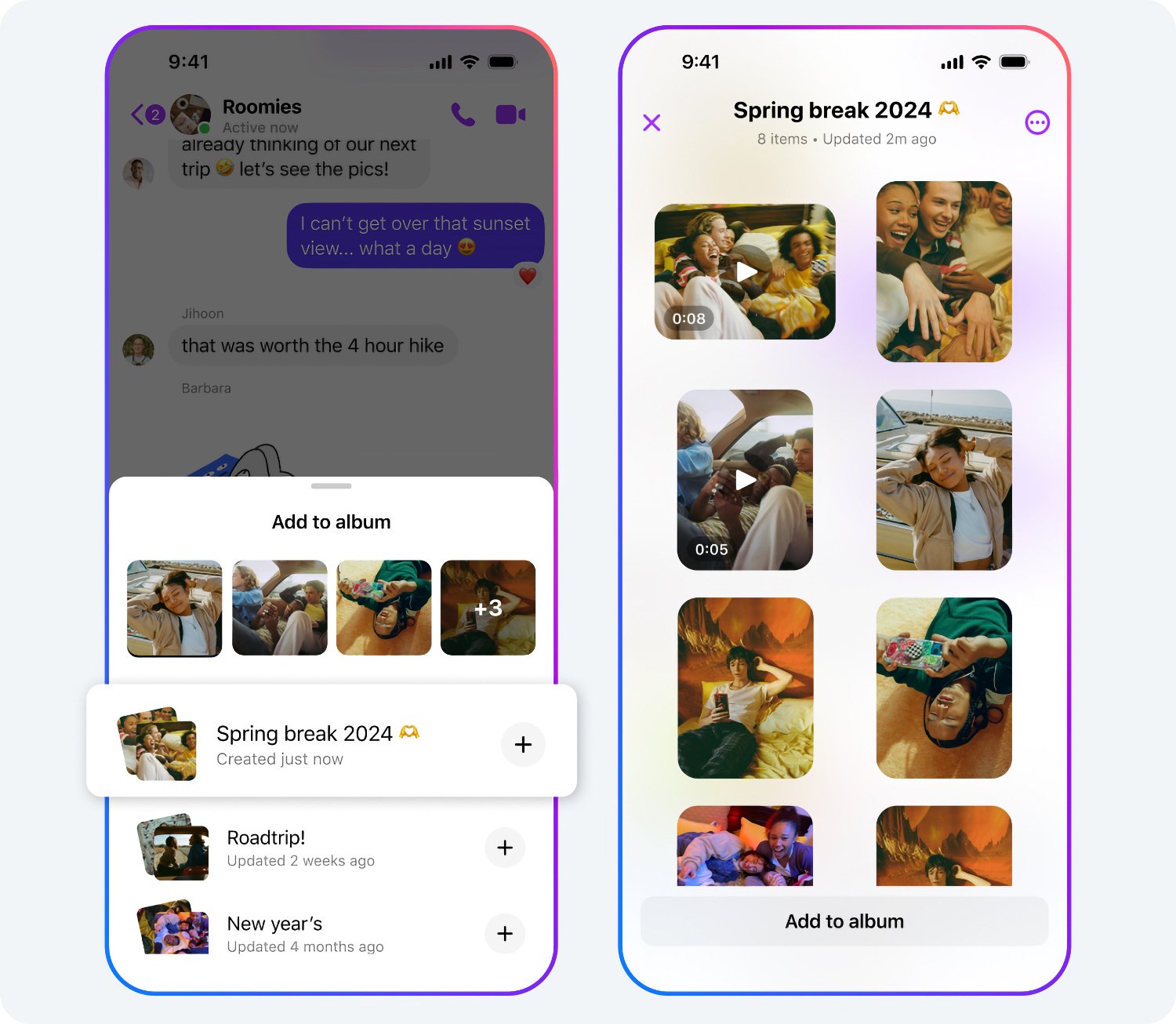 Messenger Partage Albums