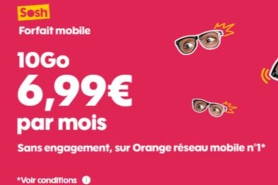 Sosh Forfait 10 Go 6 99 Euros