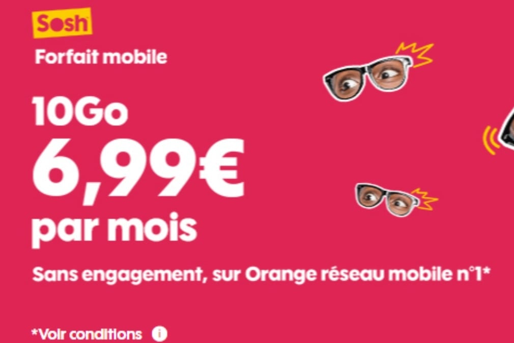 Sosh Forfait 10 Go 6 99 Euros