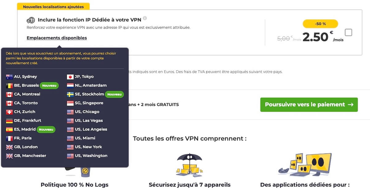 Pays Disponible Ip Dédiée Cyberghost