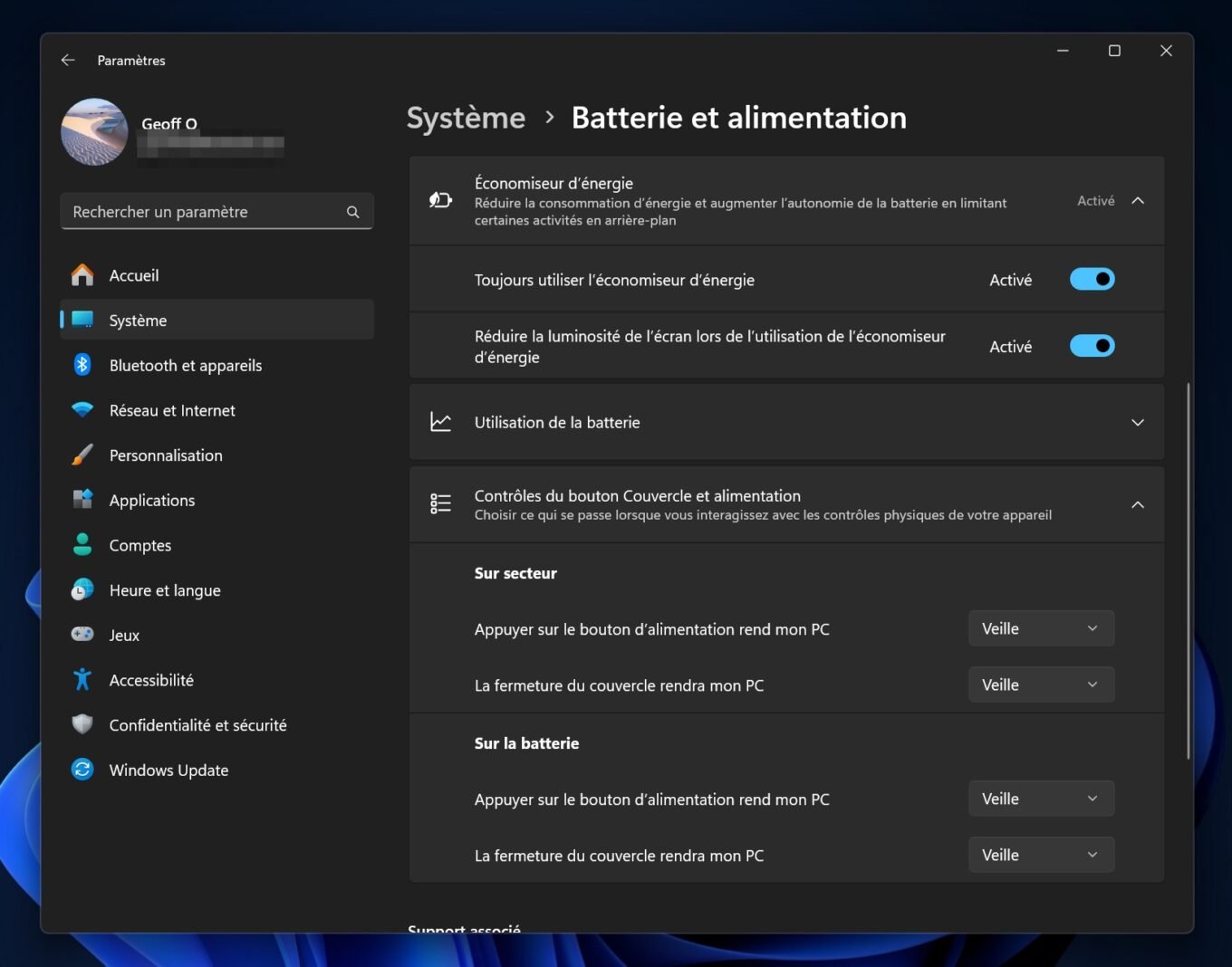 Windows 11 24h2 Mode économie D'energie