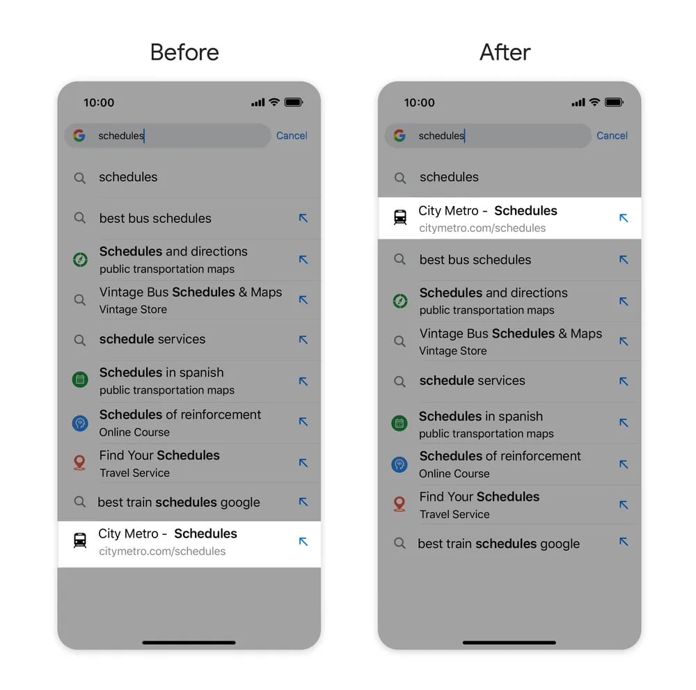 Chrome Suggestions Personnalisée