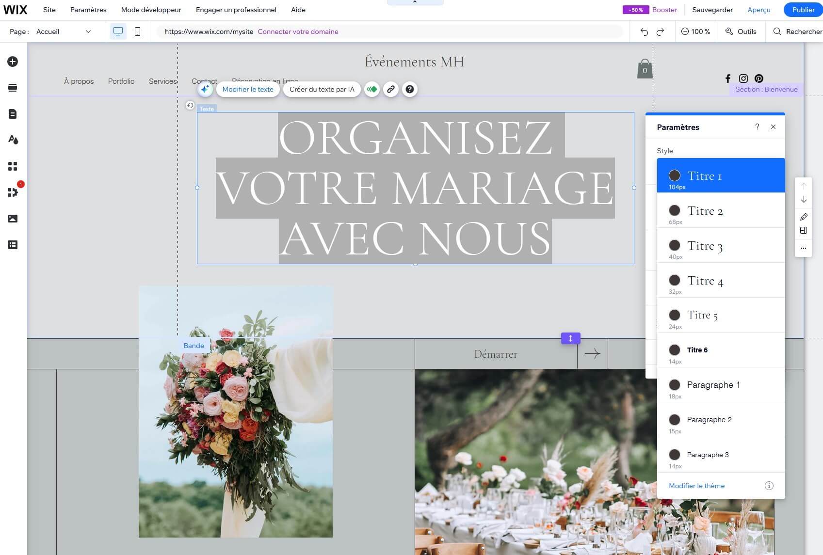 Edition Site Wix