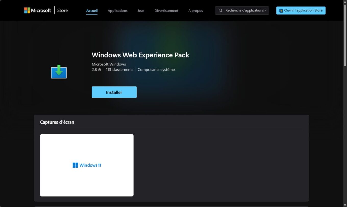 Windows Web Experience Pack